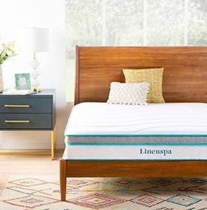 lot 22500 image: Linenspa 10 Inch Memory Foam And Innerspring Hybrid Mattress Medium Feel King