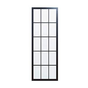 lot 22501 image: DIYHD TSD01 24 X 84inch Steel Framed Slab Interior Clear Tempered Glass Sliding Barn Door Panel,Assembled Door Slab