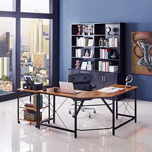 lot 22509 image: Mr IRONSTONE L-Shaped Desk 59 Computer Corner Desk, Home Gaming Desk, Office Writing Workstation, Space-Saving, Easy to Assemble (Vintage) LOOKS USED