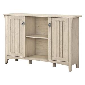 lot 22512 image: Bush Furniture Salinas Accent Storage Cabinet with Doors in Antique White