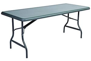 lot 22534 image: Iceberg ICE65227 IndestrucTable TOO 1200 Series Steel Legs Plastic Folding Table, 2000 lbs Capacity, 72 Length x 30 Width x 29 Height, Charcoal