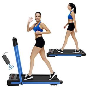 lot 22543 image: Nattork 2 in 1 Folding Treadmill for Home, Under Desk Portable Pad Treadmill, with Remote Control and LED Display, Running Walking Jogging Machine for Home Office Use, Installation-Free (Blue)