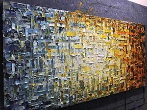 lot 22551 image: Metuu Modern Canvas Paintings, Texture Palette Knife Multicolored Gradual Vortex Paintings Modern Home Decor Wall Art Painting Colorful 3D Wall Decoration Ready to hang Ready to hang 24x48inch