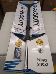 lot 22561 image: Flybar Velocity Pro Pogo Stick Medium - Ages 9 & Up, 80 to 160 Lbs BLUE