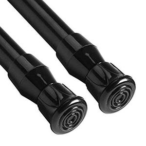 lot 22562 image: QINGYUN Tension Rod 28-48inch- 2pcs Spring Tension Rods for Kitchen,Bathroom,Cupboard,Wardrobe,Window,Bookshelf DIY Projects,Black (28-48inch70-120cm-Black2pcs, 28 to 48)