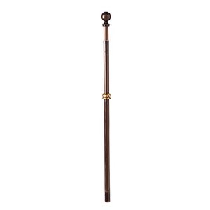 lot 22565 image: Evergreen Weather Safe Iron Extendable House and Estate Flag Pole with Two Ring Clips - Extends from 35 L x 1.8 W to 60 L - for Pole Sleeve and Grommet Flags (Bronze)