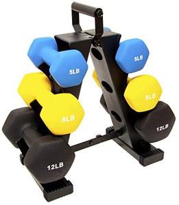 lot 22575 image: BalanceFrom 50-Pound All-Purpose Dumbbell Set with Weight Rack