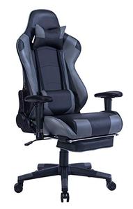 lot 22589 image: HEALGEN Back Massage Gaming Chair with Footrest,PC Computer Video Game Racing Gamer Chair High Back Reclining Executive Ergonomic Desk Office Chair with Headrest Lumbar Support Cushion GM002 (Grey)