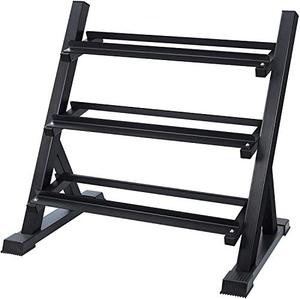 lot 22610 image: AKYEN 3 Tier Dumbbell Rack Stand Only for Home Gym, Weight Rack for Dumbbells (1100 Pounds Weight Capacity, 2020 Version)