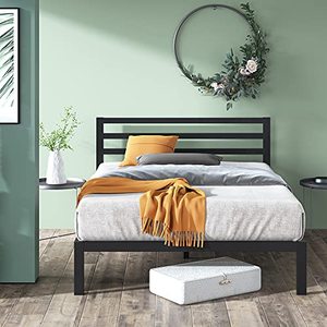 lot 22616 image: ZINUS Mia Metal Platform Bed Frame with Headboard  Wood Slat Support  No Box Spring Needed  Easy Assembly, Full
