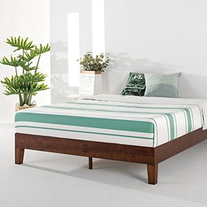 lot 22619 image: Mellow Naturalista Grand - 12 Inch Solid Wood Platform Bed with Wooden Slats - No Box Spring Needed - Full (Espresso)