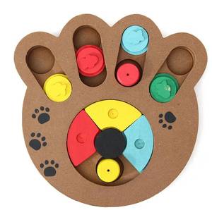 lot 22646 image: Pet Dog Cat Game IQ Training Toy Wooden Interactive Food Dispensing Puzzle Plate DAMAGED