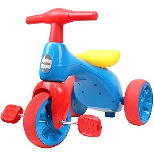 lot 22654 image: ChromeWheels Toddlers Tricycle, Baby Balance Bike Walker for Kids Tricycles Trike with BB Sound for 18-36 Months, Blue