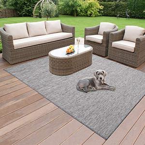 lot 22672 image: Ottomanson Sundance Collection Reversible Outdoor Area Rug, 53 X 73, Gray