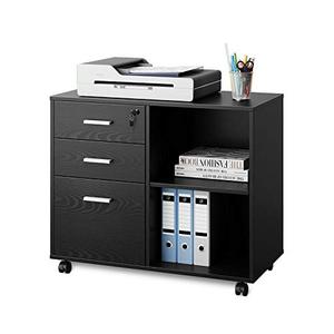 lot 22684 image: DEVAISE 3-Drawer Wood File Cabinet with Lock, Mobile Lateral Filing C