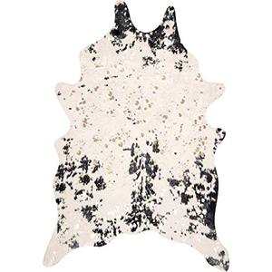 lot 22686 image: nuLOOM Iraida Faux Cowhide Shaped Area Rug, 5 9 x 7 7, Black