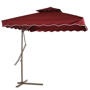 lot 22687 image: Reliancer Patio Umbrella,7.2 x 7.2 Square Offset Garden Umbrella,Multi-Role Outdoor Umbrellas (Red)