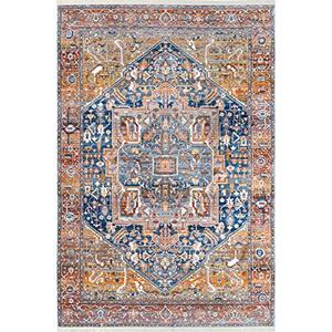 lot 22690 image: nuLOOM Ethel Medallion Fringe Area Rug, 8 x 10, Rust