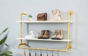 lot 22703 image: Industrial Pipe with Double Tier Shelves