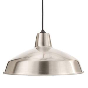 lot 22711 image: Hampton Bay 1-Light Brushed Nickel Warehouse Pendant