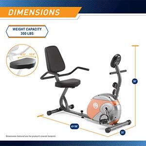 lot 22726 image: Marcy Recumbent Exercise Bike with Resistance ME-709