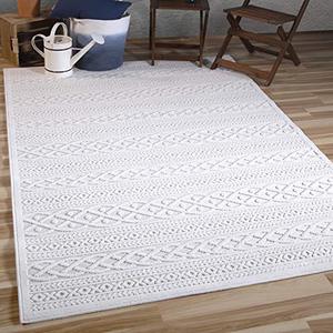 lot 22739 image: Orian Rugs Boucle Collection 403855 IndoorOutdoor High-Low Jenna Area Rug, 79 x 1010, Natural Ivory