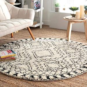 lot 22740 image: nuLOOM Vasiliki Moroccan Tribal Shag Area Rug, 6 Round, Off White