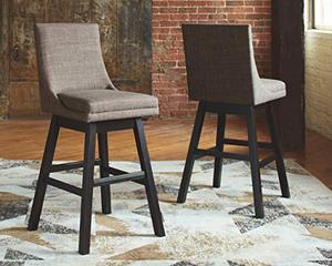 lot 22753 image: Signature Design by Ashley Tallenger 30 Upholstered Swivel Pub Height Barstook, Set of 2, Light Gray