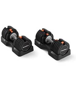 lot 22764 image: NordicTrack 55 lb Select-a-Weight Dumbbell Pair, Black