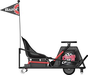 lot 22766 image: Razor Crazy Cart XL - 36V Electric Drifting Go Kart - Variable Speed, Up to 14 mph, Drift Bar for Controlled Drifts, Adult-Size Fun