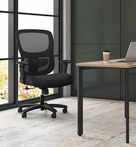 lot 22768 image: Sadie Big and Tall Office Computer Chair, Height Adjustable Arms with Adjustable Lumbar, Black (HVST141)
