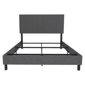 lot 22774 image: DHP Janford Upholstered Bed, Full, Gray Linen