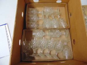 lot 3302 image: Large Selection of Clear Cut Glassware