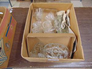 lot 3352 image: Clear Cut Glassware
