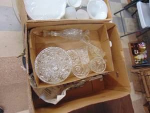 lot 3353 image: Clear Cut Glassware