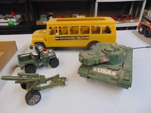 lot 3372 image: Tanks and School Bus