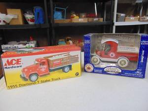 lot 3377 image: Two Cast Iron New in Box Toys