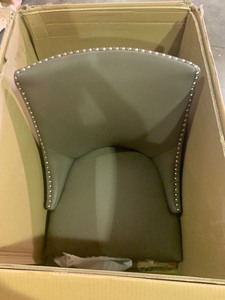 lot 64846 image: Humphry Upholstered Side Chair Color Slate. Broken Leg