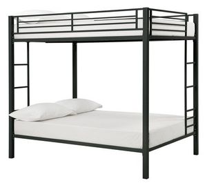 lot 64847 image: Dhp full-over-full metal bunk bed for kids, metal frame with ladder, multiple colors. open box