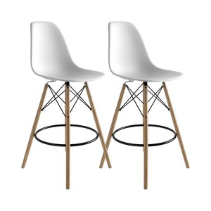 lot 64853 image: Jordan Bar Stool (Set of 2). Retail $226.99. One Seat Chipped on Corner