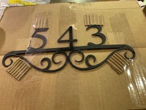 lot 64858 image: ��543�� Black Metal Address Sign 12��x5��