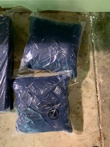 lot 64875 image: 3 Blue Outdoor Sofa Cushions Set