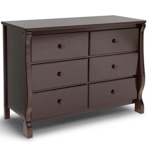 lot 64880 image: Universal 6 Drawer Double Dresser Color Dark Chocolate. Retail $224.66. Open Box