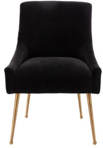 lot 66941 image: Surges Velvet Upholstered Side Chair - Missing One Leg