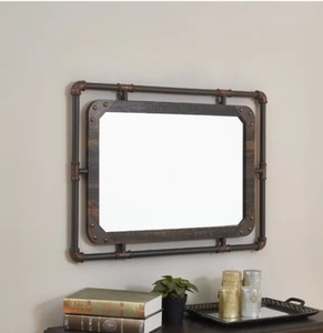 lot 66942 image: Liv Industrial Beveled Distressed Mirror