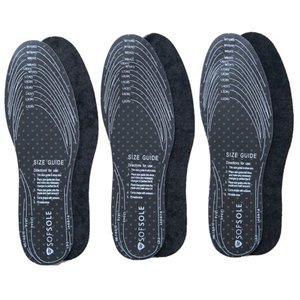lot 66958 image: 3pk Sof Sole Deodorizing Insoles With Charcoal, Absorbs Odors