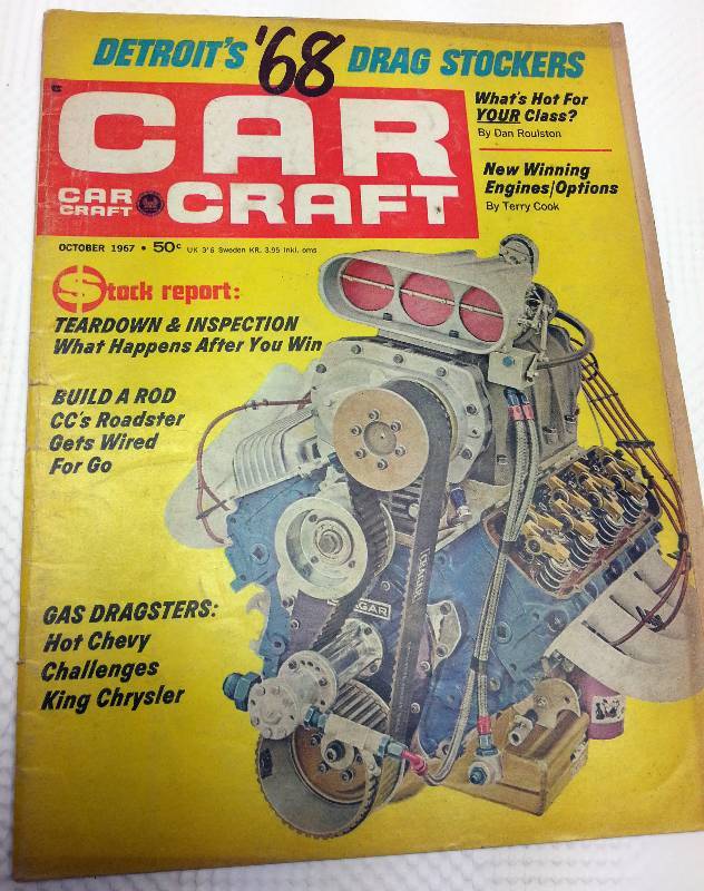 lot 1766 image: October 1967 Car Craft magazine with hours of enjoyable reading and cool old photos.