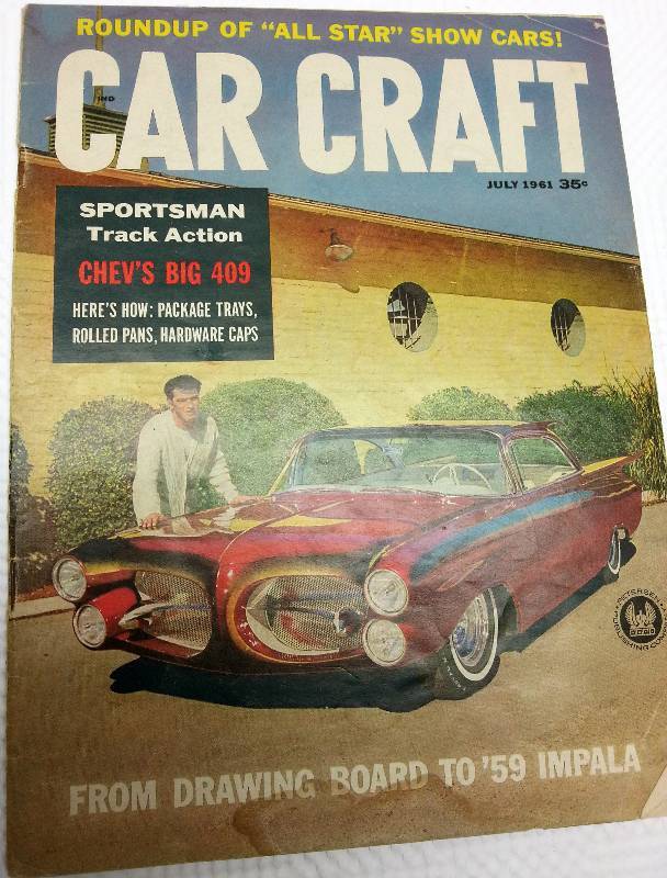 lot 1763 image: July 1961 Car Craft magazine with hours of enjoyable reading and cool old photos.