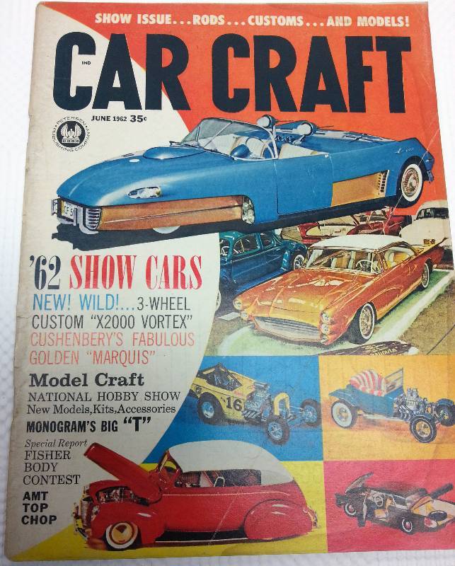 lot 1762 image: June 1962 Car Craft magazine with hours of enjoyable reading and cool old photos.