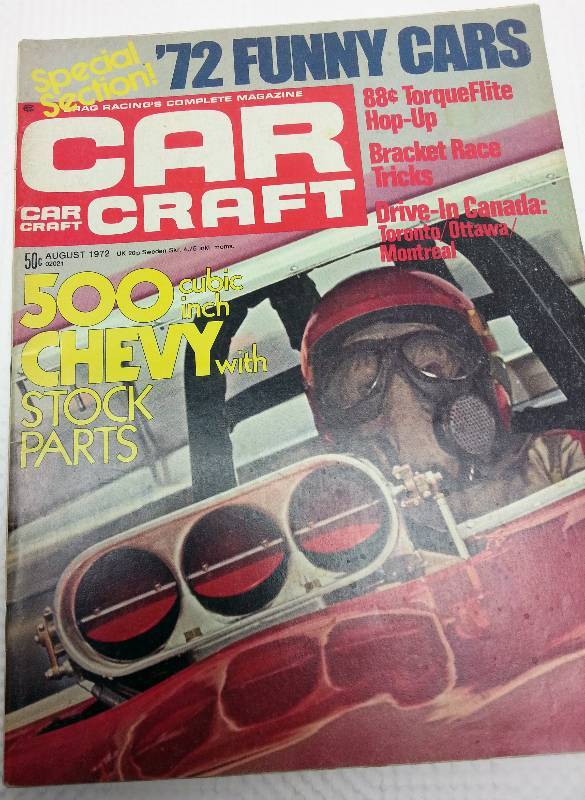 lot 1761 image: August 1972 Car Craft magazine with hours of enjoyable reading and cool old photos.